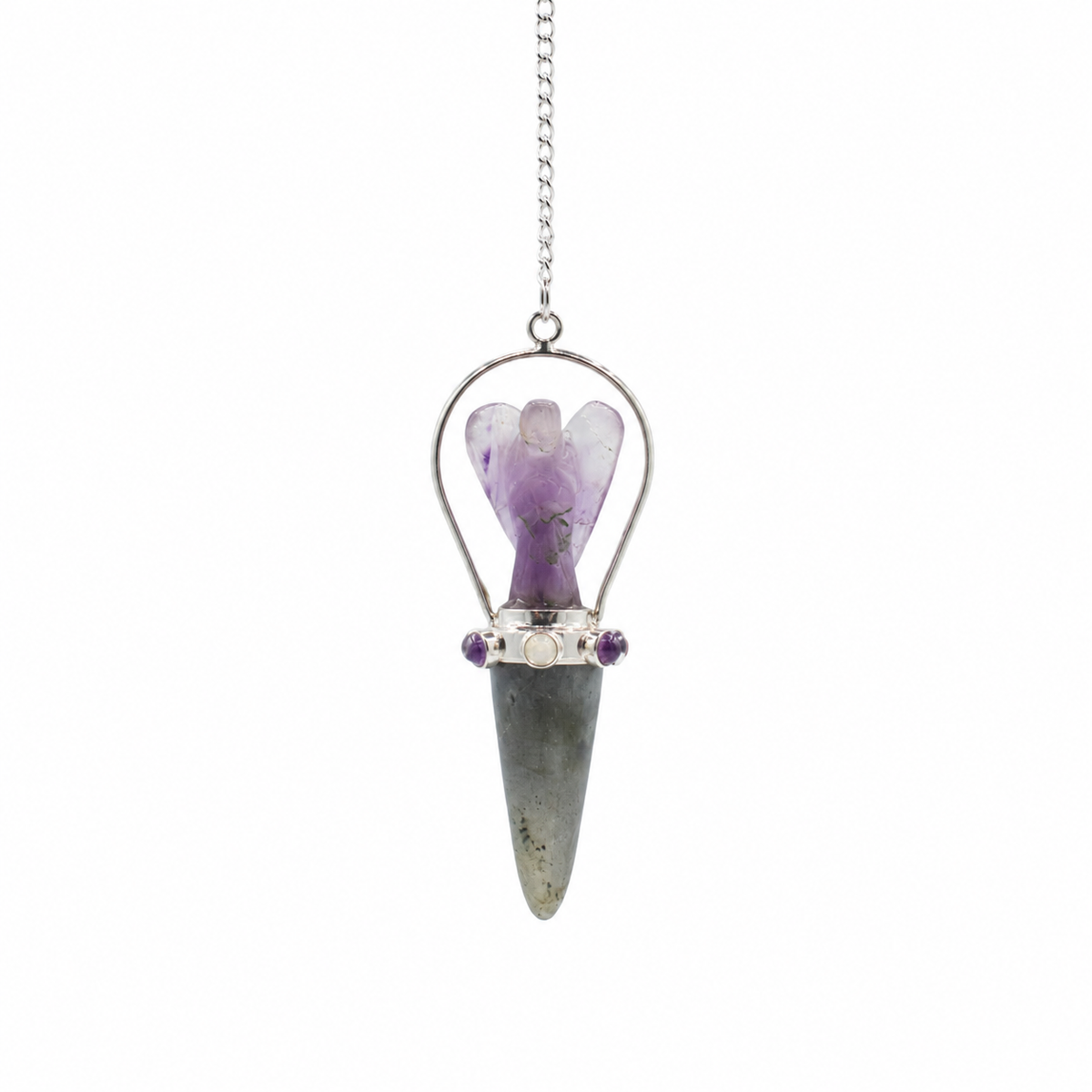 Veilwalker - Two Piece Angel Pendulum - Chakra Band - Labradorite & Amethyst