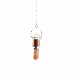 The Moon Chamber- Combo Piece Copper Pendulum - Clear Quartz & Sunstone