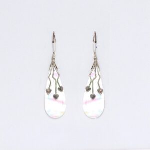 Shell & Silver Earrings - Three Hearts - MOP