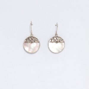 Shell & Silver Earrings - Classic Disc - MOP
