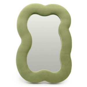 Soft Squiggly Mirror - Large Cloud - Moss Green (33.4x23.5x2.3cm)