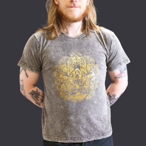 Nomad Sari Stonewashed Cotton T-Shirt – Hamsa – Dark Grey – Large