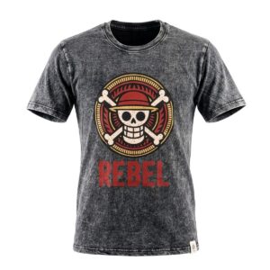 Nomad Sari Stonewashed Cotton T-Shirt - Rebel - Charcoal - Small