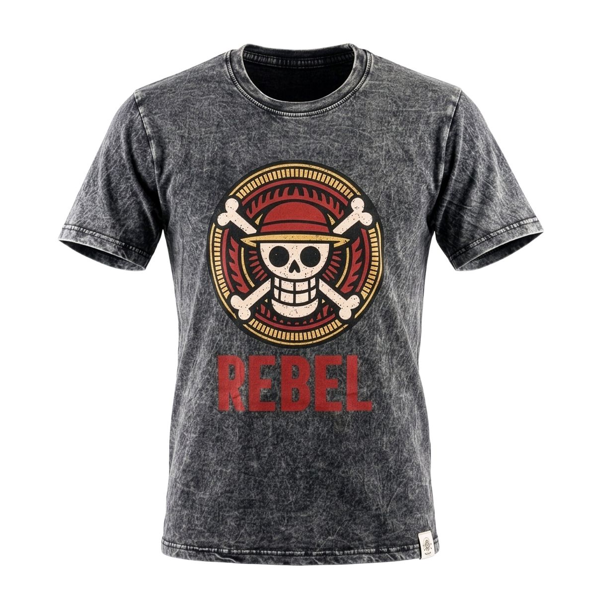 Nomad Sari Stonewashed Cotton T-Shirt - Rebel - Charcoal - Small