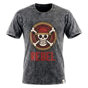 Nomad Sari Stonewashed Cotton T-Shirt - Rebel - Charcoal - Large