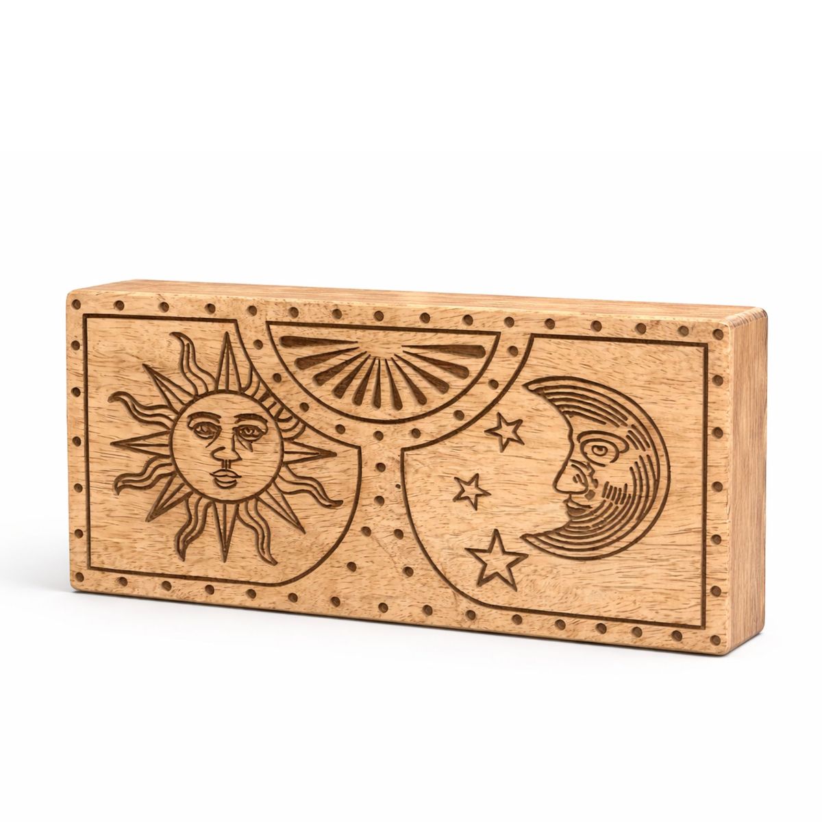Sun - Moon Carved Crystal and Stone Box