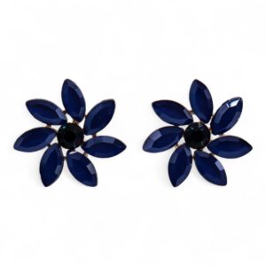 Royal Blue - Vintage Glass - Flowers - Earrings
