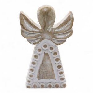 Mango Wood Angel - Whitewash