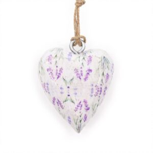 Lrg Decor Wood Heart - Lavender