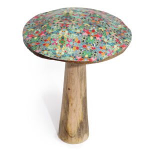Large Enamelled Mushroom - 20cm - Mediterranean Tile Pattern